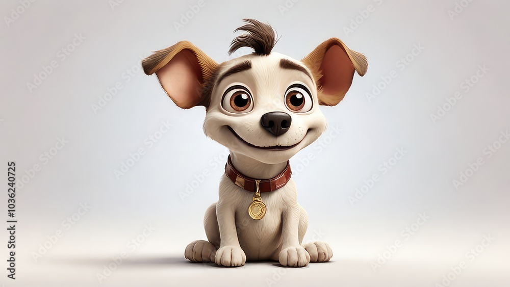 cartoonstyle dog with white background cartoonstyle dog with white background