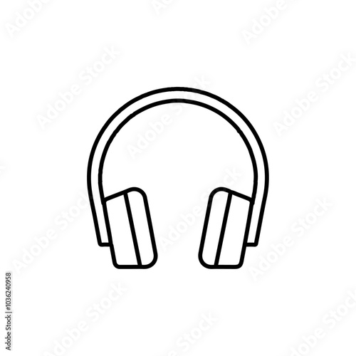 headphone icon Flat logo isolated symbol