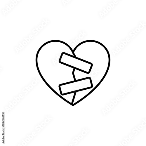 HEART FIX ICON Flat logo isolated symbol