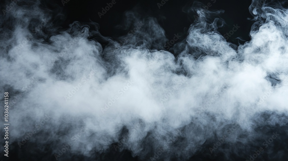 Smoke or Fog Isolated on Black Background - Realistic Vapor Effect Smoke or Fog Isolated on Black Background - Realistic Vapor Effect