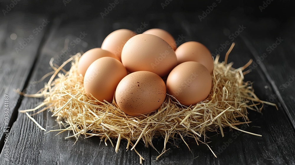 basket of fresh chicken eggs on a wooden background
basket of fresh chicken eggs on a wooden background