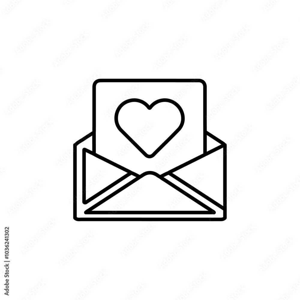 love letter icon Flat logo isolated symbol love letter icon Flat logo isolated symbol
