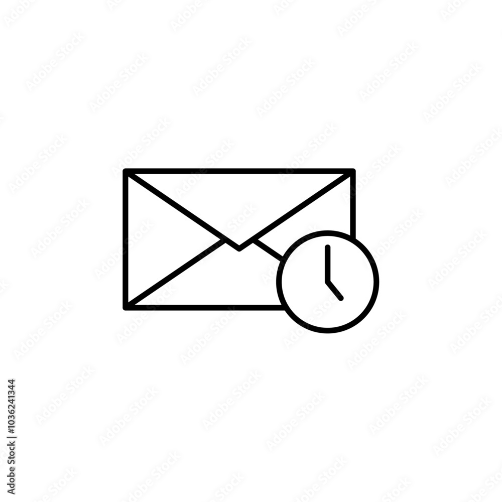 mail delivery time icon Flat logo isolated symbol mail delivery time icon Flat logo isolated symbol
