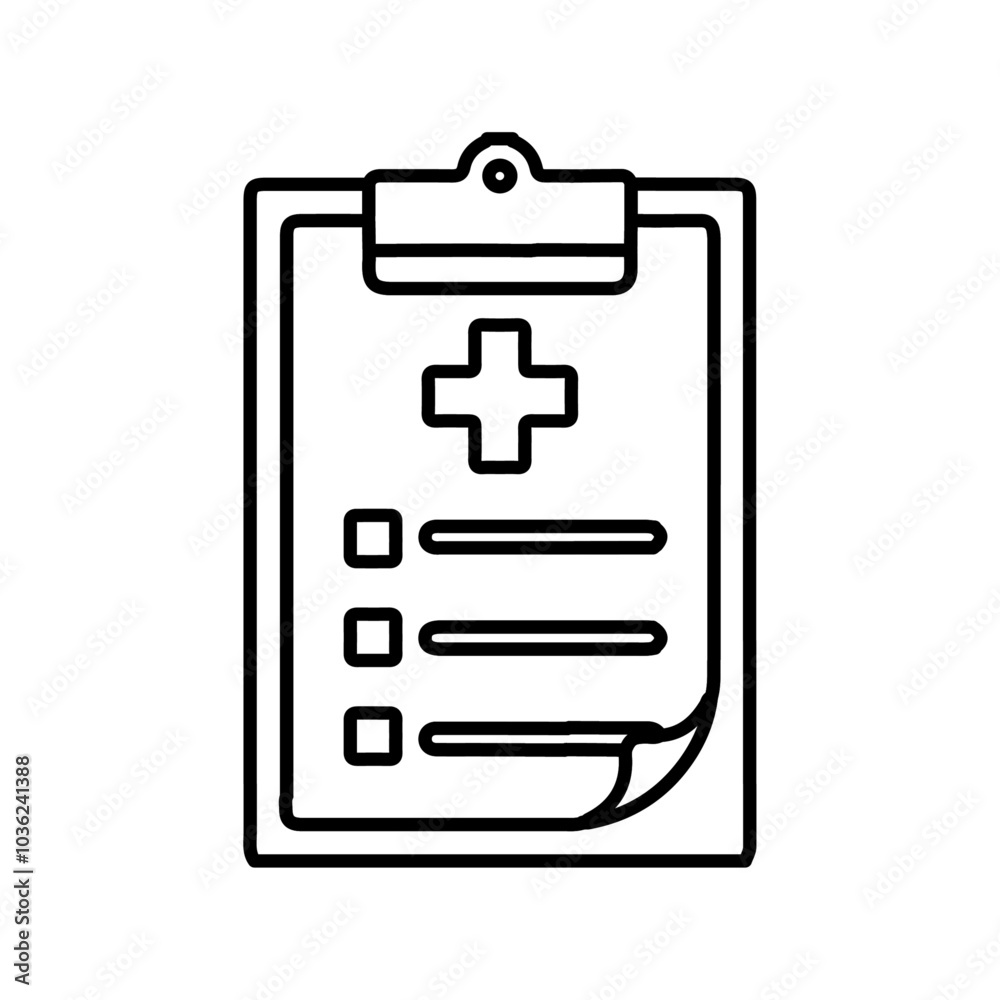 medical report icon Flat logo isolated symbol