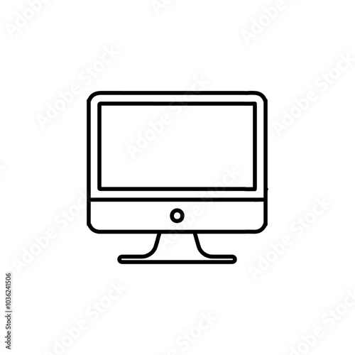 monitor icon Flat logo isolated symbol