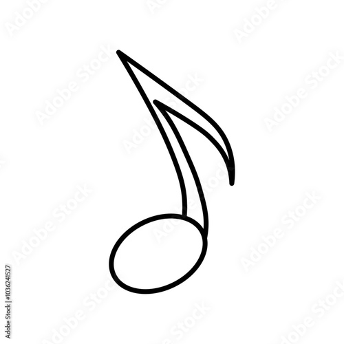 music note icon Flat logo isolated symbol