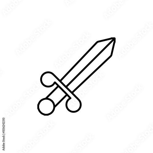 sword icon Flat logo isolated symbol
