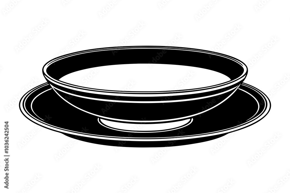 empty ceramic plate vector art illustration empty ceramic plate vector art illustration