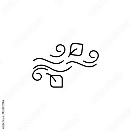 wind icon Flat logo isolated symbol