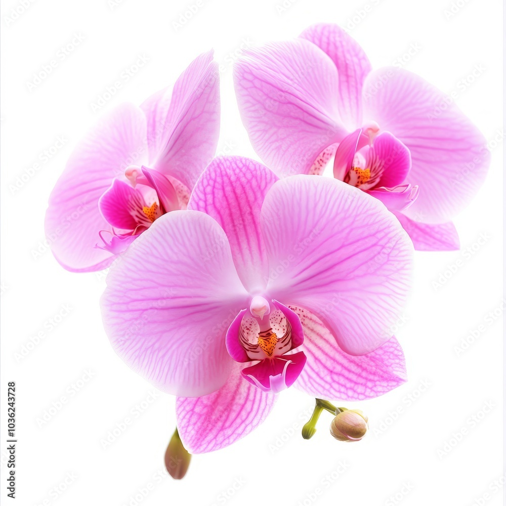 Fototapeta premium rosy beautiful orchid isolated on white background