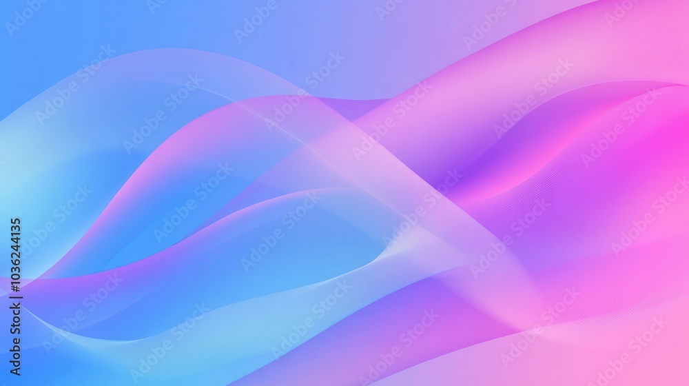Fototapeta premium Abstract Blue and Pink Waves