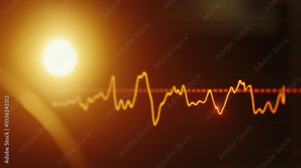 Obraz premium Vibrant Waveform with Bright Light Background