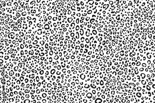 Seamless monochrome animal skin Print Pattern. Leopard spots background for fabric, textile, wrapping, cover, web etc.