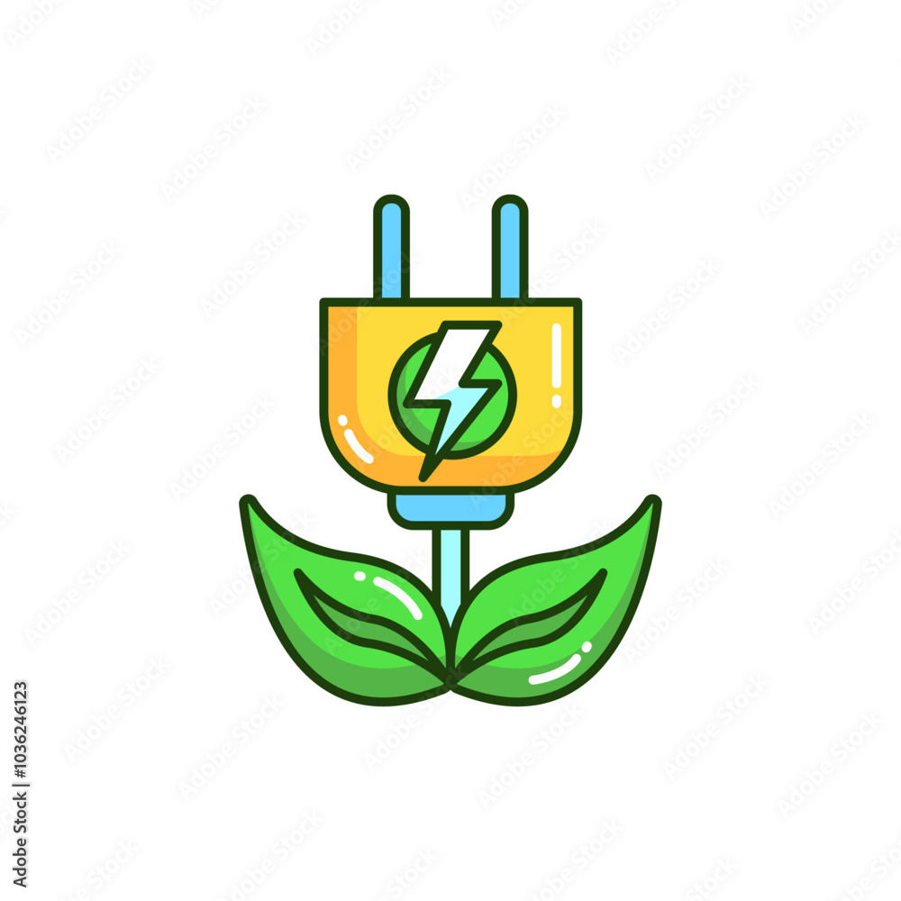 Colorful Eco-Friendly Energy Plug Graphic Colorful Eco-Friendly Energy Plug Graphic