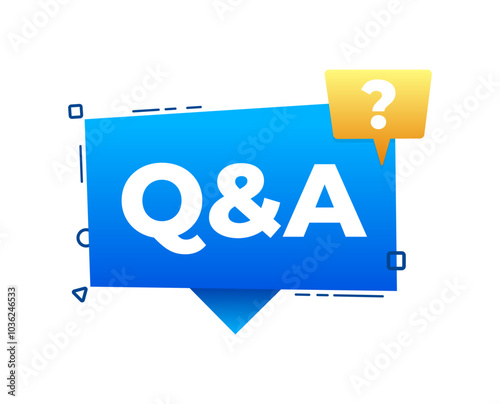 Q and a speech bubble asking questions getting answers solving problems banner