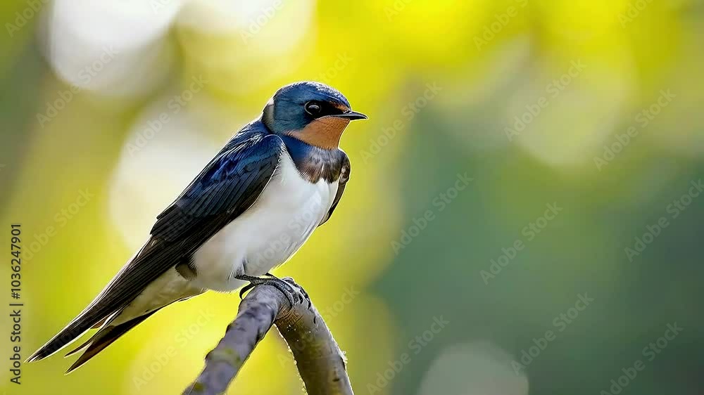 vlose up swallow sitting on a branch