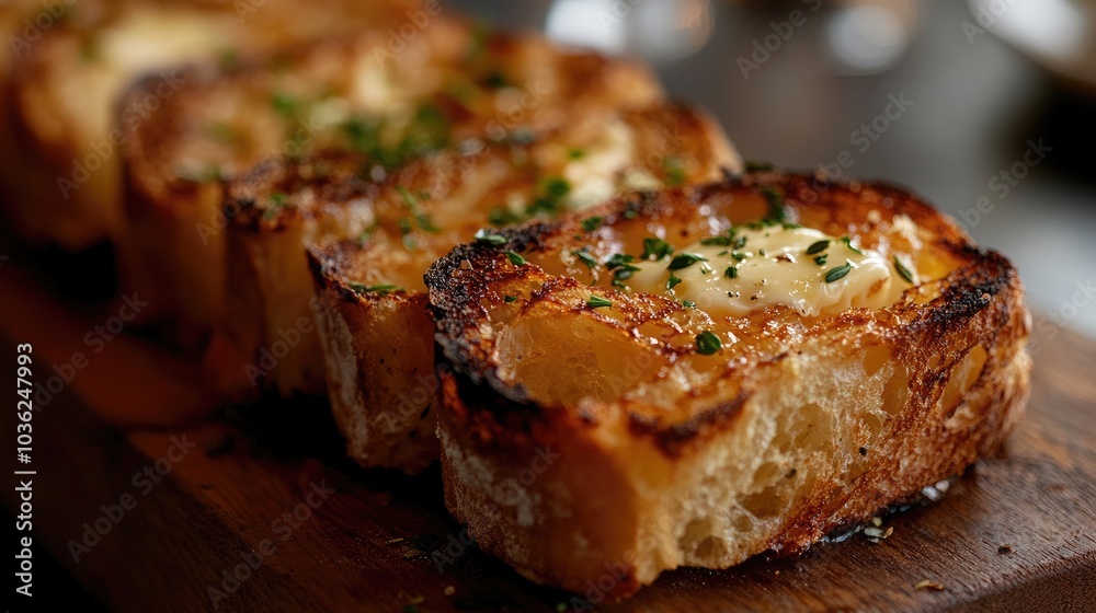 Deliciously Toasted Bread with Creamy Topping Deliciously Toasted Bread with Creamy Topping