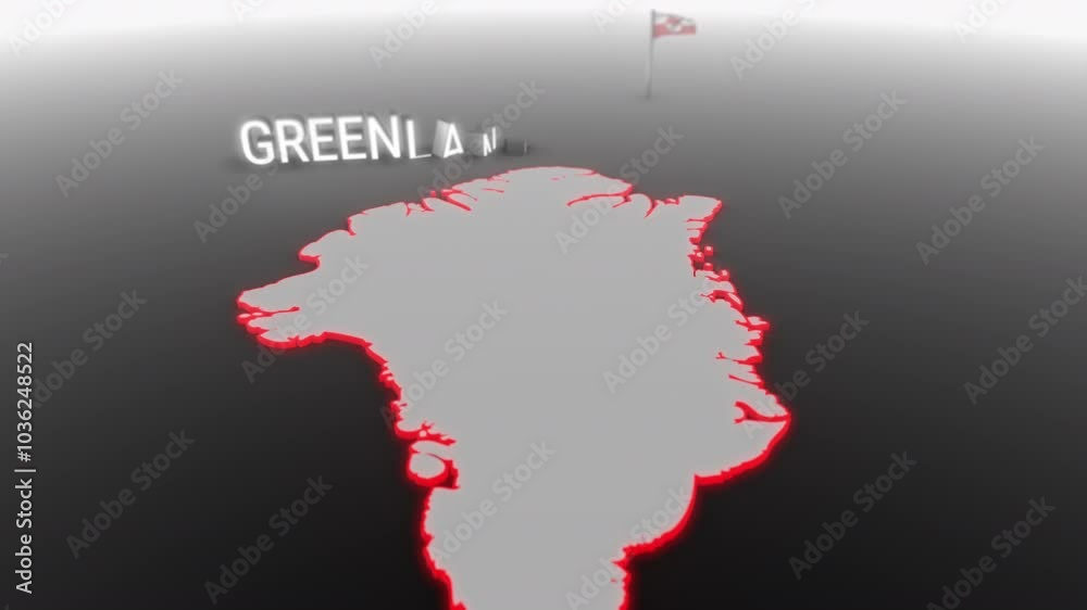 3d animated map of Greenland gets hit and fractured by the text “Recession” 3d animated map of Greenland gets hit and fractured by the text “Recession”