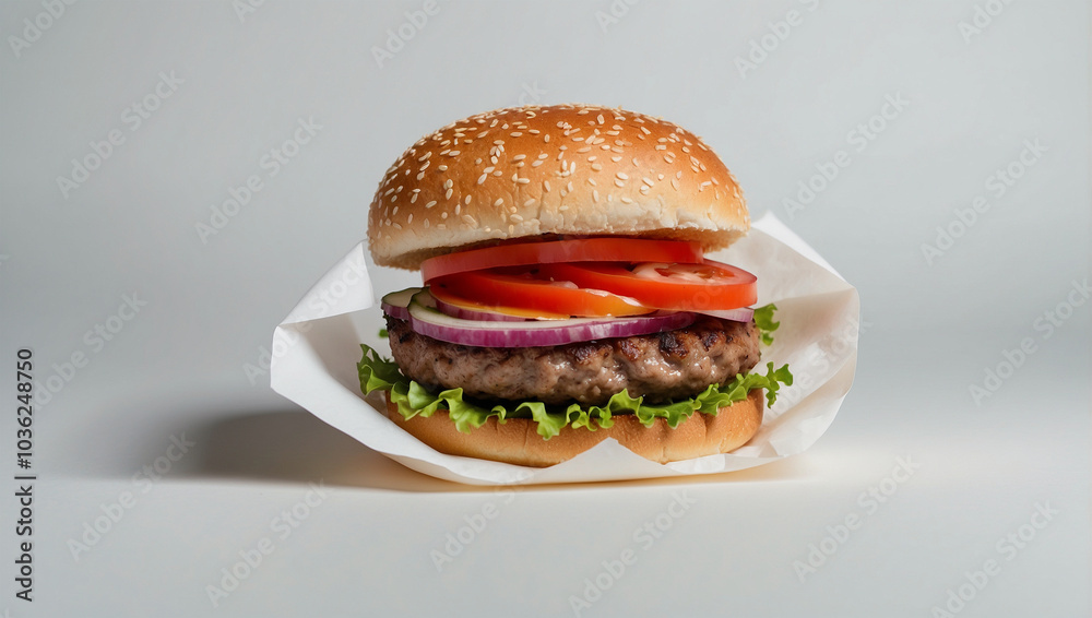 Image of cheese burger, clean background Image of cheese burger, clean background