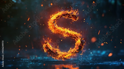 Fiery Letter S photo