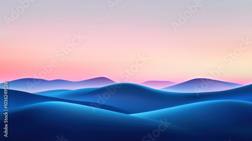 Abstract Mountain Landscape at Sunset