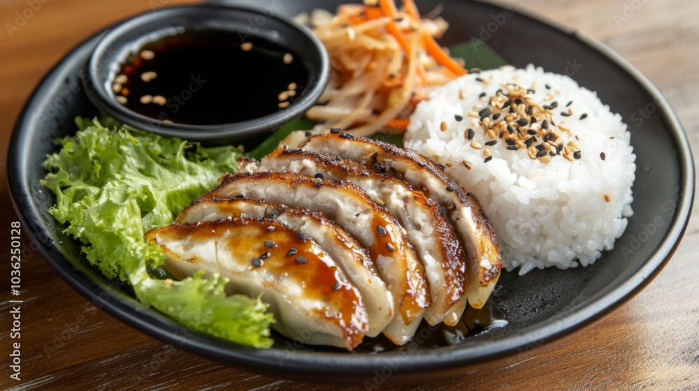 Delicious grilled chicken with rice and vegetables Delicious grilled chicken with rice and vegetables