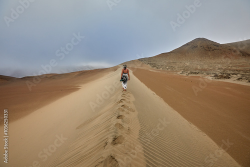 Lost in the beauty of the Patitos Beach – Huarmey  Peru. Where every step feels like a new beginning photo