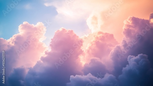 Pink and Blue Clouds in a Dramatic Sky