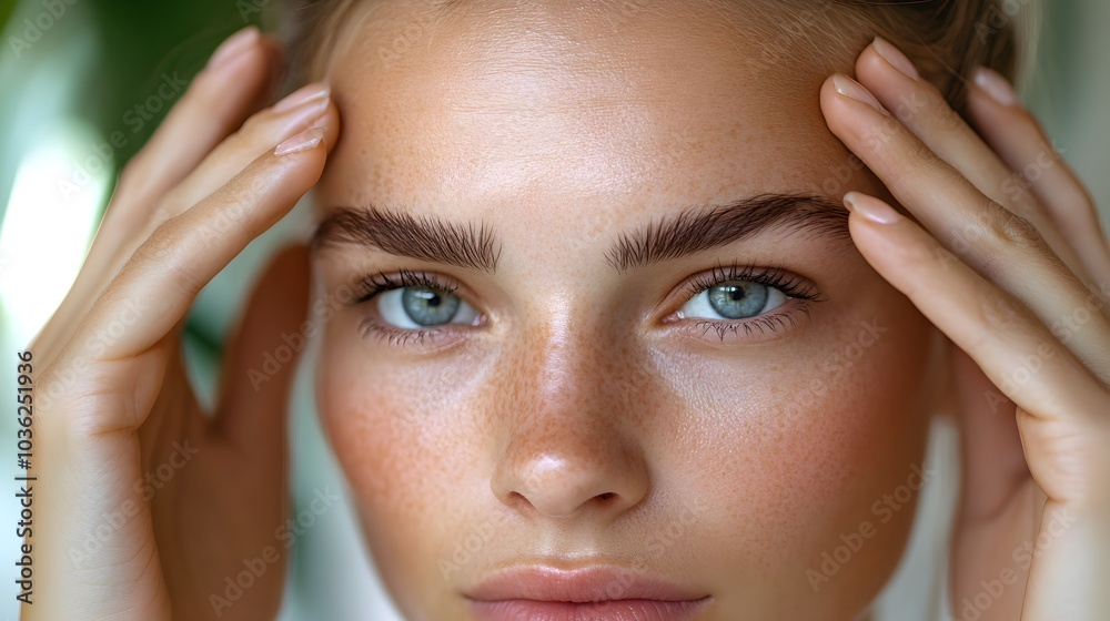 Visual timeline of Botox effects on the forehead and eye area, showing skin's transformation from wrinkled to smooth, accompanied by a blog detailing Botox benefits, Digital Rendering, Realistic Visual timeline of Botox effects on the forehead and eye area, showing skin's transformation from wrinkled to smooth, accompanied by a blog detailing Botox benefits, Digital Rendering, Realistic