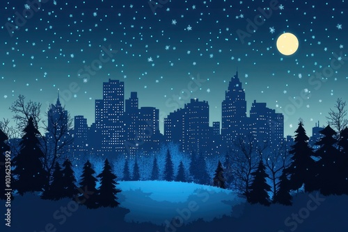 Christmas city wallpaper city background, Vector of the winter landscape. Merry Christmas. for copy space design assets, ai