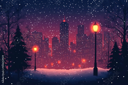 Christmas city wallpaper city background, Vector of the winter landscape. Merry Christmas. for copy space design assets, ai