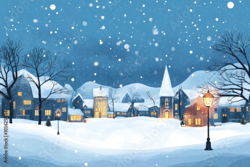 Christmas city wallpaper city background, Vector of the winter landscape. Merry Christmas. for copy space design assets, ai