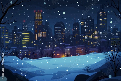 Christmas city wallpaper city background, Vector of the winter landscape. Merry Christmas. for copy space design assets, ai