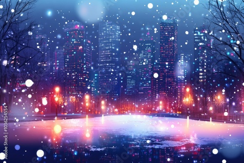 Christmas city wallpaper city background, Vector of the winter landscape. Merry Christmas. for copy space design assets, ai