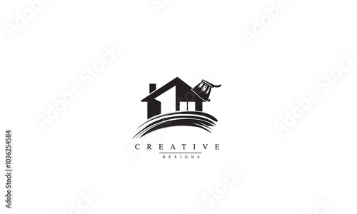 Cleaning home, cleaning services logo white background