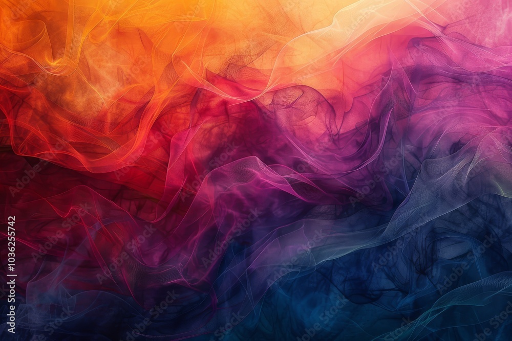 Colorful abstract waves blend seamlessly, creating a fluid pattern. Concept of vibrant creativity and motion. For backgrounds in digital designs Colorful abstract waves blend seamlessly, creating a fluid pattern. Concept of vibrant creativity and motion. For backgrounds in digital designs