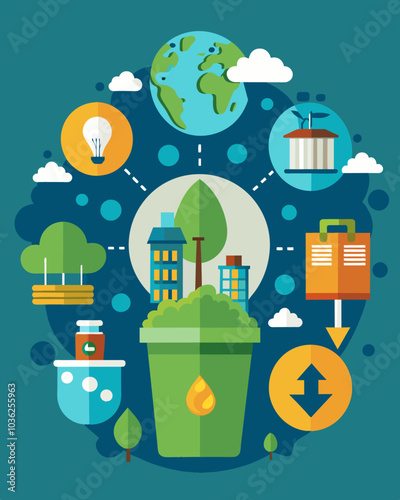 An infographic explaining the benefits of waste segregation such as reducing air and water pollution and conserving natural resources.. Vector illustration
