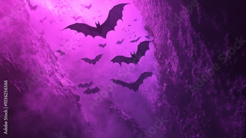 purple background with bats.halloween them photo