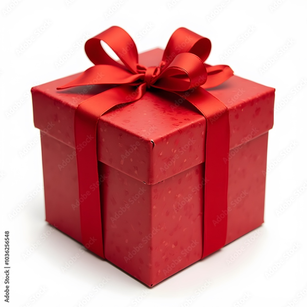 Red Gift Box Isolated on White Background Red Gift Box Isolated on White Background