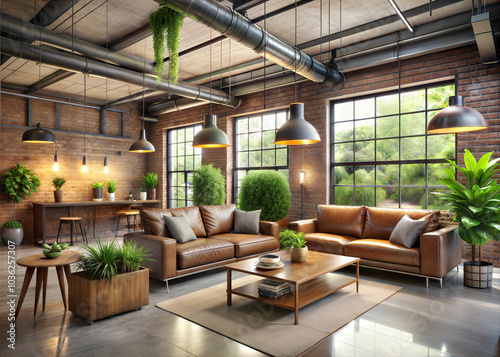 Capture a stylish industrial living room