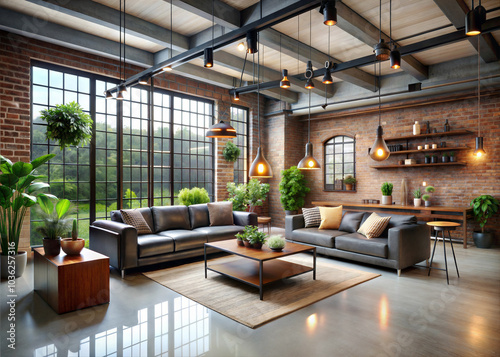 Capture a stylish industrial living room