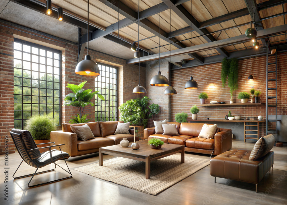 Capture a stylish industrial living room Capture a stylish industrial living room