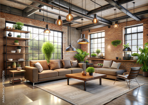 Capture a stylish industrial living room