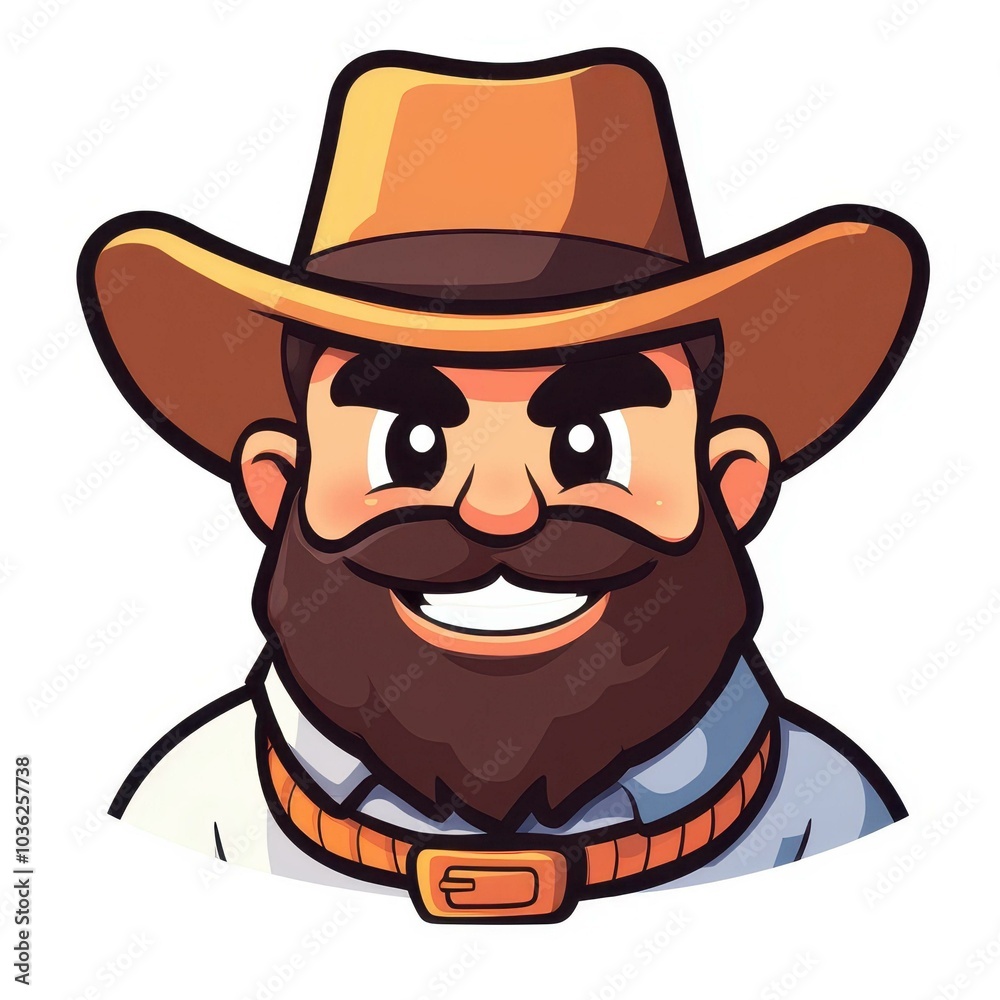 A lively cowboy figure with a hat and rope, perfect for creating engaging tales in a vibrant, clear backdrop.