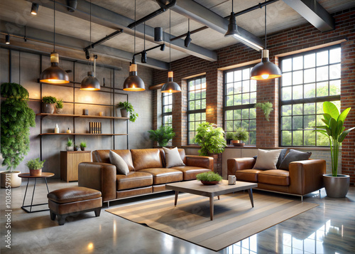 Capture a stylish industrial living room