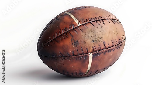 High-quality realistic Gaelic football with detailed textures and branding on a pure white background showcasing professional sports equipment isolated for product photography or design photo