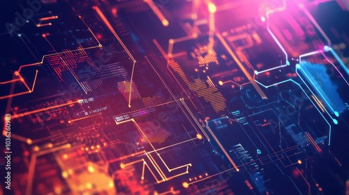 Wallpaper Mural Abstract digital design featuring interconnected lines and glowing elements. Torontodigital.ca