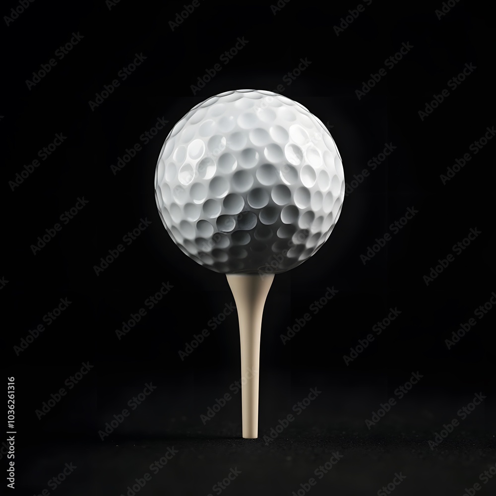 Golf Ball Isolated on BLACK Background Golf Ball Isolated on BLACK Background