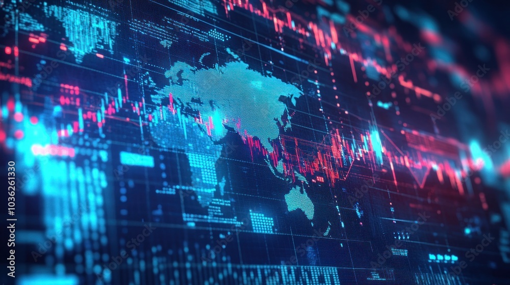 Obraz premium Global Data Visualization: A World of Information