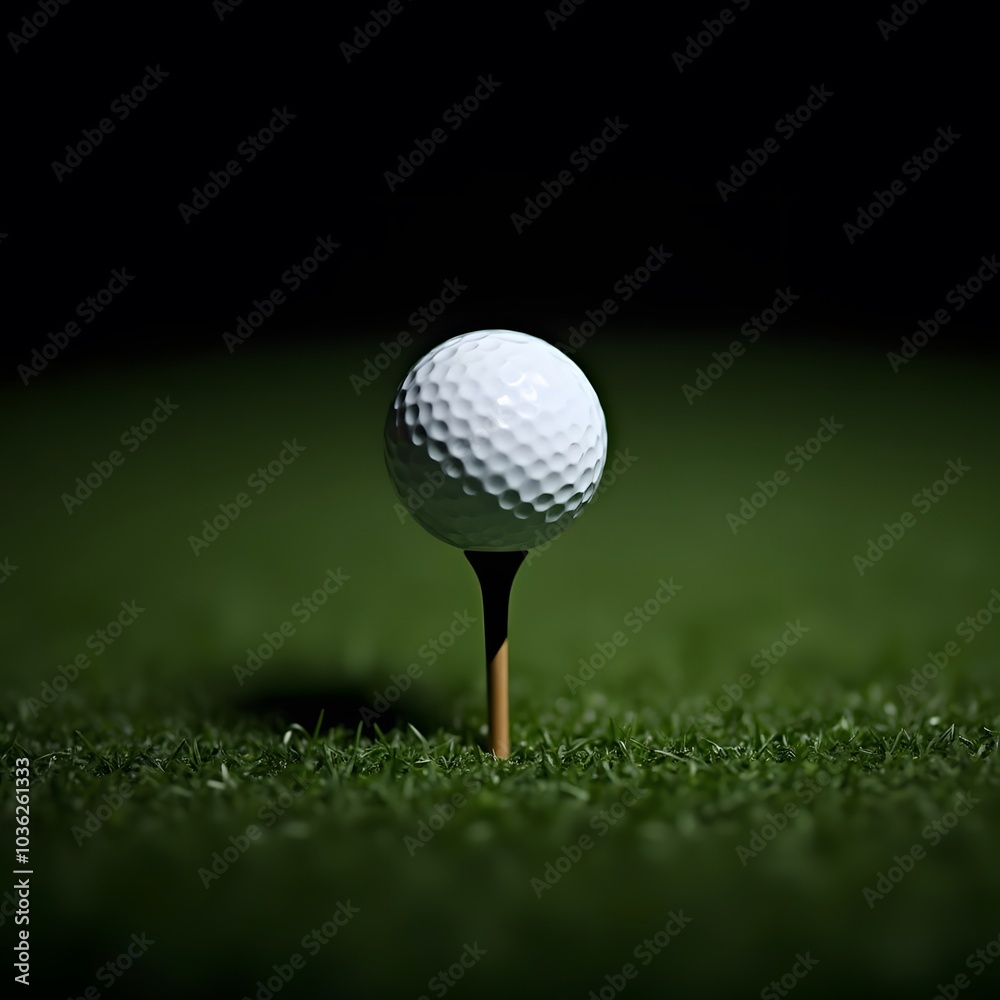 Golf Ball Isolated on BLACK Background Golf Ball Isolated on BLACK Background